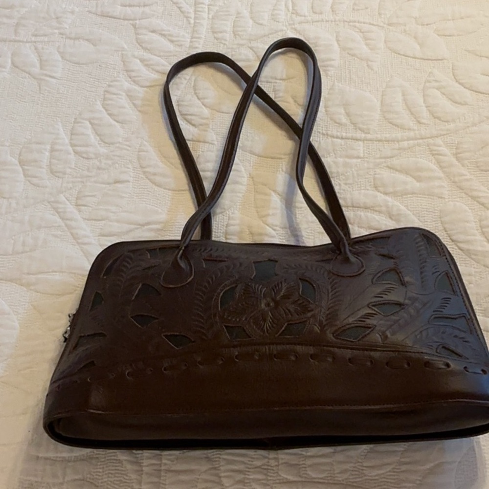 J. I. Saldivar made in Paraguay Casual Brown Leather Shoulder Bag